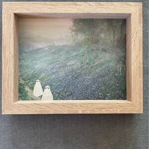 Viral ghost painting small Framed Nature Artwork with Wooden Frame